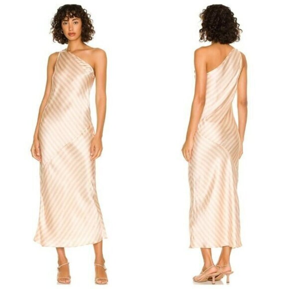Weekend Stories Philamena Stripe Midi Dress - Pink & Ivory Stripe